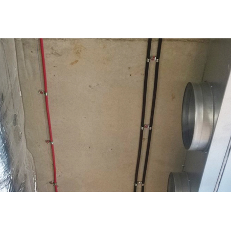 Application image of metal conduit clip PFT: Cable fixing to the ceiling