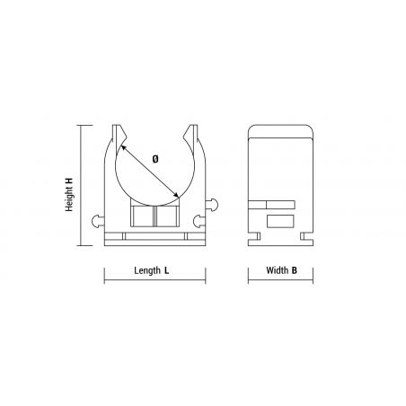 EN - Technical drawing of pipe ring clip UT