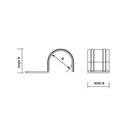 EN - Technical drawing of conduit clip FT