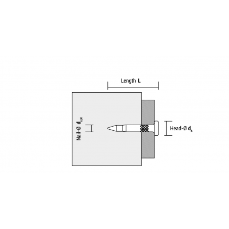 EN - Technical drawing of steel nails XHA