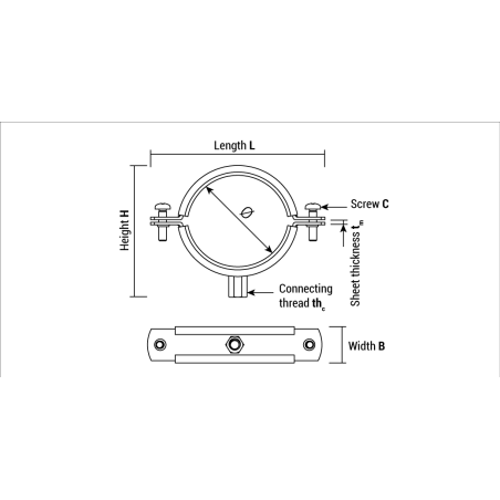 EN - Technical drawing of clamp RI