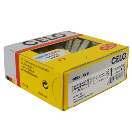 Packaging photo of box 805 plug FX without screw label side