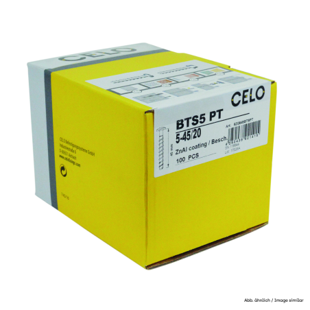 Packaging photo of box 740a concrete screw BTS5 PT label side
