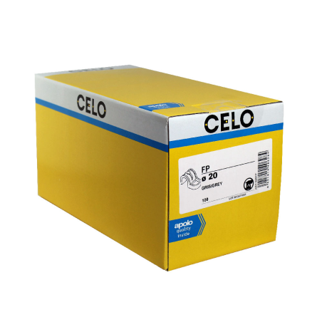 Packaging photo of box Plastic conduit clip FP for nailers Ø 20 mm label side
