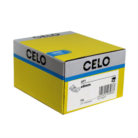 Packaging photo of box Double metal conduit clip DFT with plastic insert Ø 8 mm steel zinc plated front side