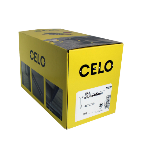 Packaging photo of box Steel nail TKA for FOX and AGII gas nailer length 40 mm label side