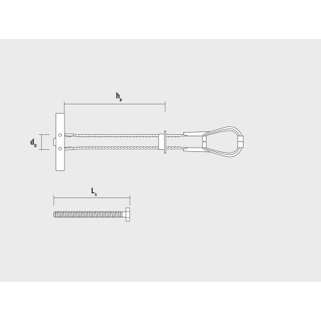 Technical drawing of cavity plug universal BT Plus with hex-head screw Technical drawing of cavity plug universal BT Plus with hex-head screw