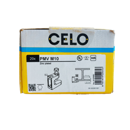 Packaging photo of box containing 20 pieces of PMV M10, zinc plated, front view with label Packaging photo of box containing 20 pieces of PMV M10, zinc plated, front view with label