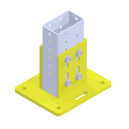 Support base for 100 x 60 profile with KlimaProof coating