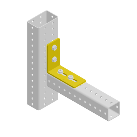 Angle bracket with 4 holes for 60 mm profile, KlimaProof