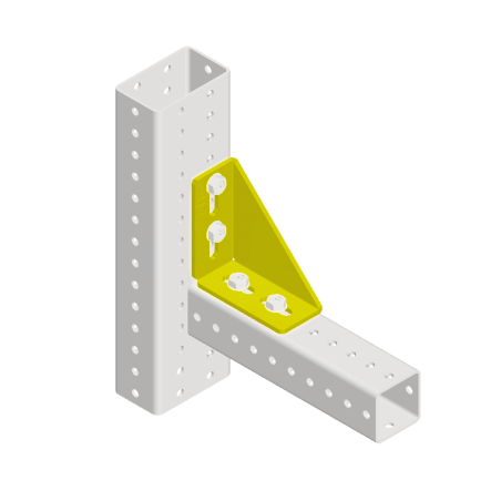 Reinforced bracket with 4 holes HLS