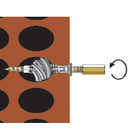 Plastic bag wood screw with internal thread Torab TRBP