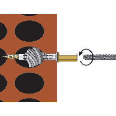 Plastic bag wood screw with internal thread Torab TRBP