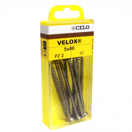Blister chipboard screw VELOX® POZI F yellow zinc plated