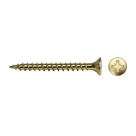 Chipboard screw VELOX® POZI yellow zinc plated, full thread