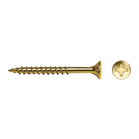 Chipboard screw VELOX® POZI yellow zinc plated, partial thread