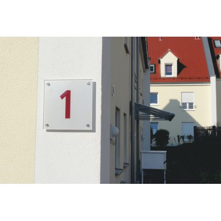 Application image of insulation plug IPL: Number plate on the house wall