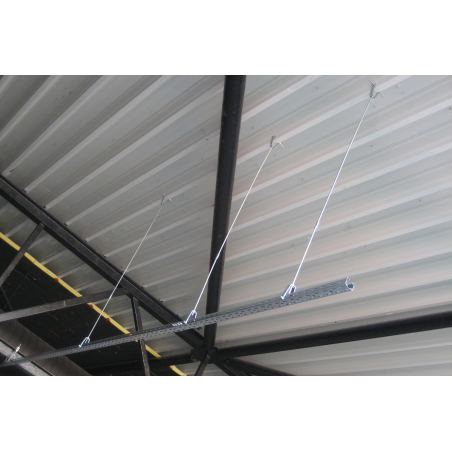 Application image of trapezoidal metal sheet hanger TPZ: metal ceiling