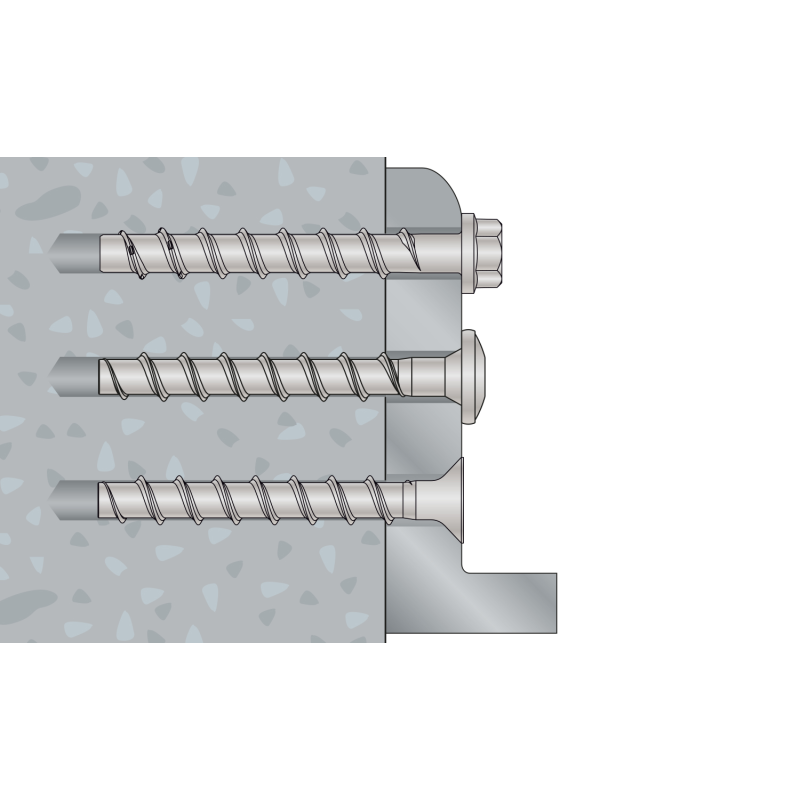 Concrete screw anchors with countersunk head BTS TX