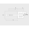 Technical drawing of metal frame plug MR