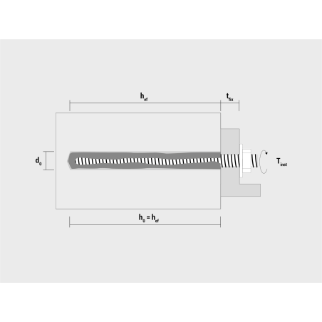 Technical drawing of injection mortar ResiFIX in concrete Technical drawing of injection mortar ResiFIX in concrete