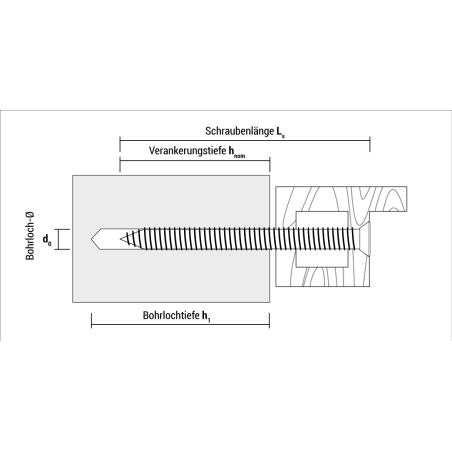 EN - Technical drawing of window frame screw FBS