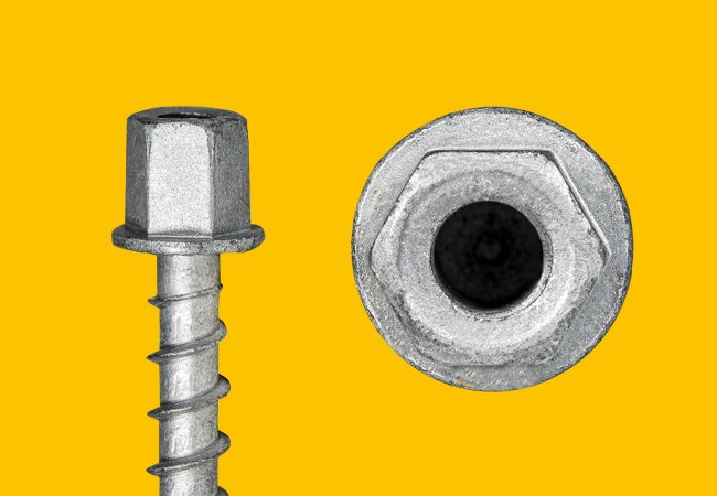 Internal threading concrete screw