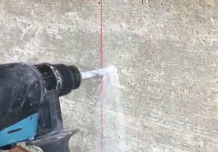 Drilling a hole that is creating a lot of dust