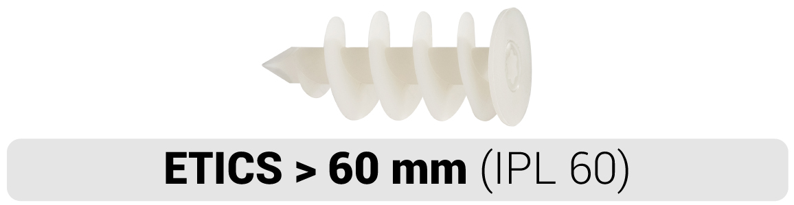 Tacos de nylon IPL para fijación directa sobre aislamiento SATE de CELO