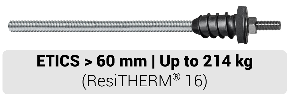 Taco ResiTHERM 16 con homologación ETA para fijación en fachadas de SATE de CELO