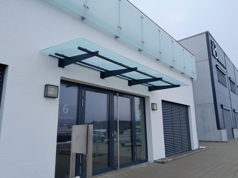 Above the door canopy which has been installed with the ResiTHERM®