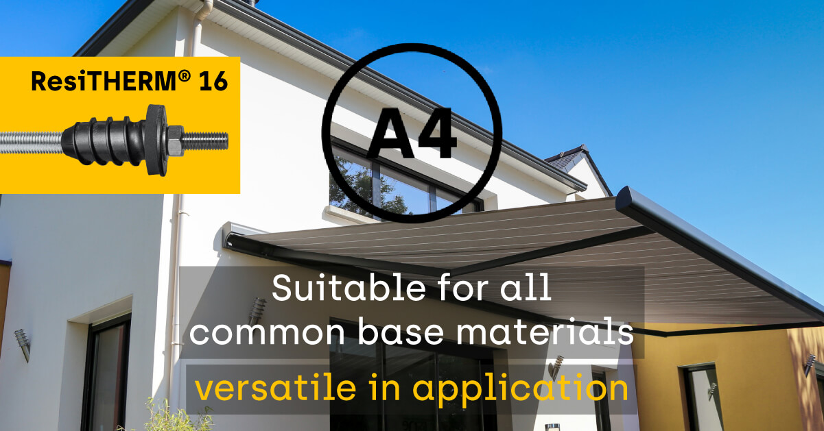 ResiTHERM is suitable for mounting heavy loads in insulated substrates of all types