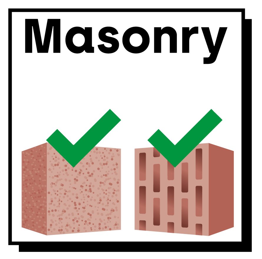 suitable for masonry icon